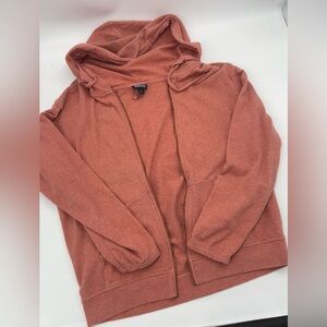 Patagonia Organic Cotton Zip Hoodie in Heathered Coral(missing zipper)